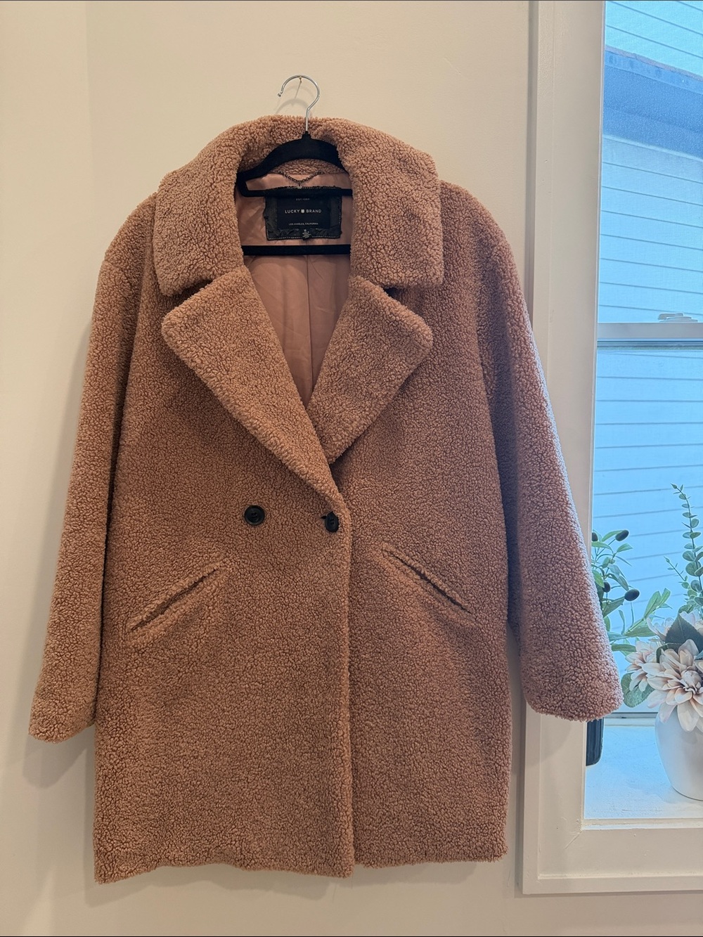 Lucky Brand Women's Teddy Faux Shearling Coat - Mauve